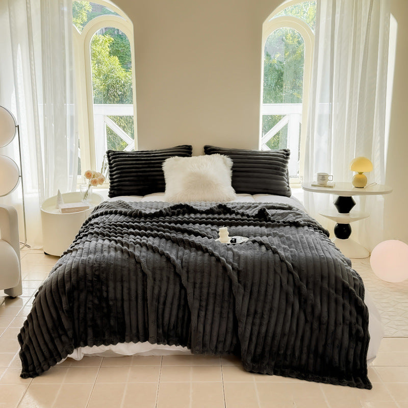 Rabbit Plush Multifunctional Blanket Strip Milk Fiber Bedding