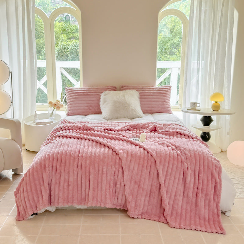 Rabbit Plush Multifunctional Blanket Strip Milk Fiber Bedding
