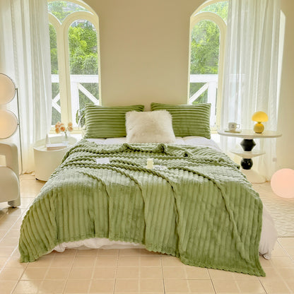 Rabbit Plush Multifunctional Blanket Strip Milk Fiber Bedding